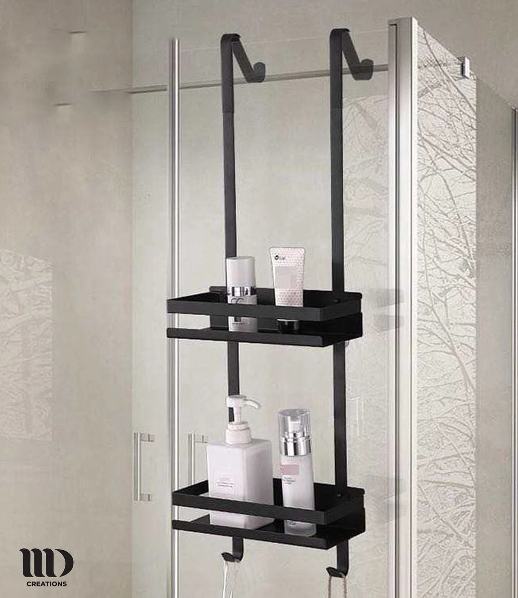 MD Creations ® – Doucherek Zonder Boren - Hangend Met Zuignappen Aan Douchewand – Douchebakje - Doucherek Haak - RVS - 74 X 25 X 10 Cm - Afbeelding 5