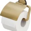 Tiger Tune - Toiletrolhouder Met Klep - Messing Geborsteld / Zwart