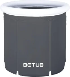 BETUB Zitbad Opvouwbare Badkuip Folding Bath Bathtub – Zit Zwembad – Ijsbad – Warm Bad – Ontspanning – Voor Onder De Douche – Tuin - Balkon Incl. Zitkussen