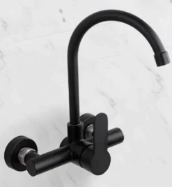 Merkloos Inbouw Wastafelkraan 8654-CB - Muurkraan - RVS - Mat Zwart