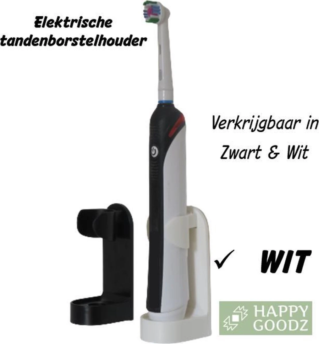 Crème Happy Goodz Shop 1 Stuk Kwalitatieve Elektrische Tandenborstelhouders WIT/Crème 1 Stuk Met Happy Goodz Installatiehandleiding - Geschikt Voor Oa Oral-B - Badkamer Accessoire - Zonder Boren- Met Alcoholdoekje - Afbeelding 6