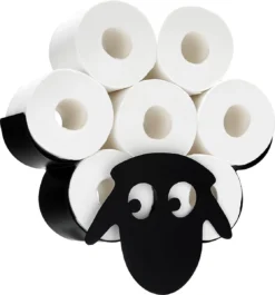 Toiletrol Houder - Zwart - Schaap - WC Rolhouder - Hangend