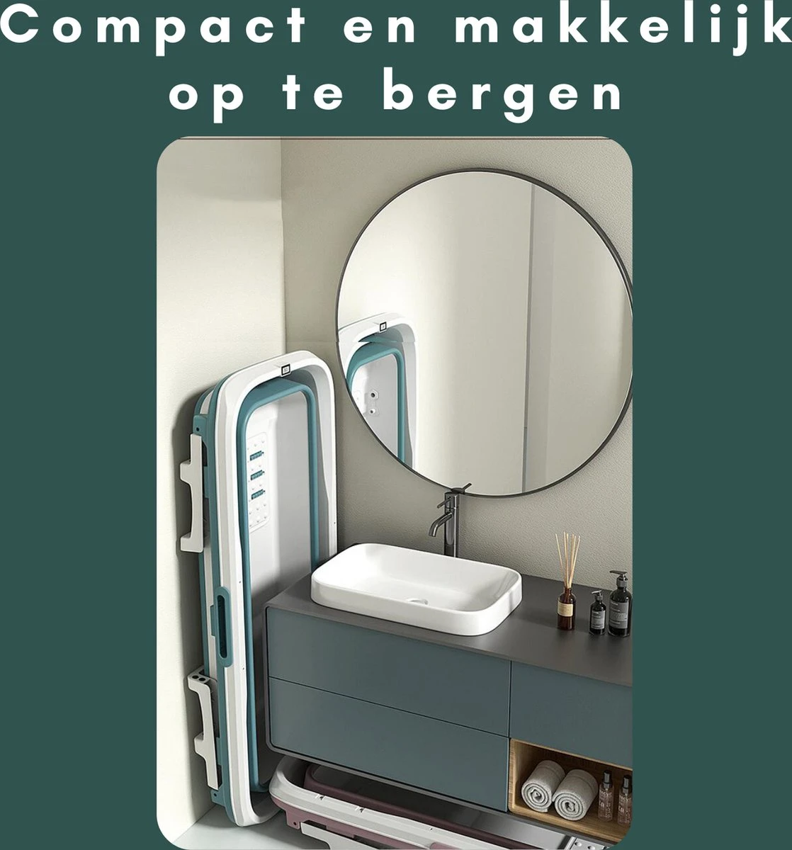 Livista® - Opvouwbaar Bad - Blauw - Zitbad - Inklapbaar - Bath Bucket - 150 CM LANG - XL - Incl. Thermometer & Onderwater LED Lichten - Afbeelding 3