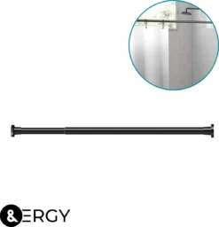 Douchestang Uitschuifbaar 70 - 110 Cm | Douchegordijn Stang | Zwart | Kledingroede Verstelbaar | Ophangsysteem | Kledingstang