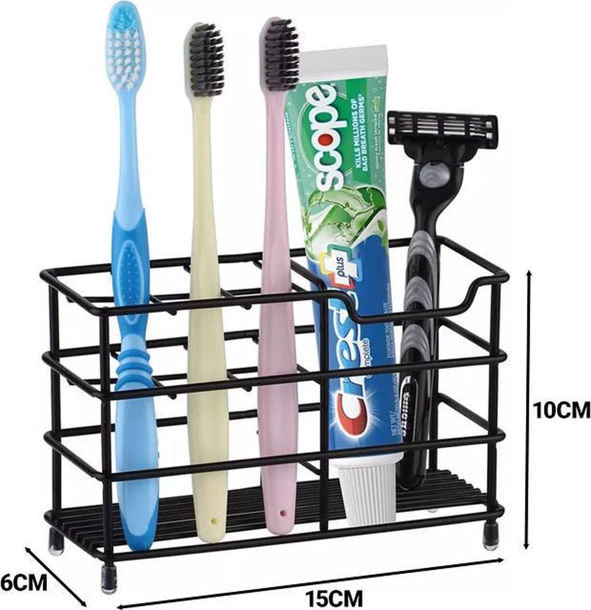Merkloos Waal - Tandenborstelhouder - Tandenborstel Doosje - Tandenborstel Koker - Industrieel - Zwart - RVS - Afbeelding 5