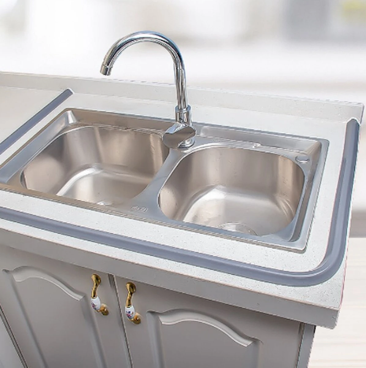 Lariwo Sanitair® Siliconen Waterdorpel 100cm 100 Cm Zwart Douche Douchebak Douchegordijn Wc Toilet Wasbak Waterstopper Waterdorpel Waterdrempel - Afbeelding 3