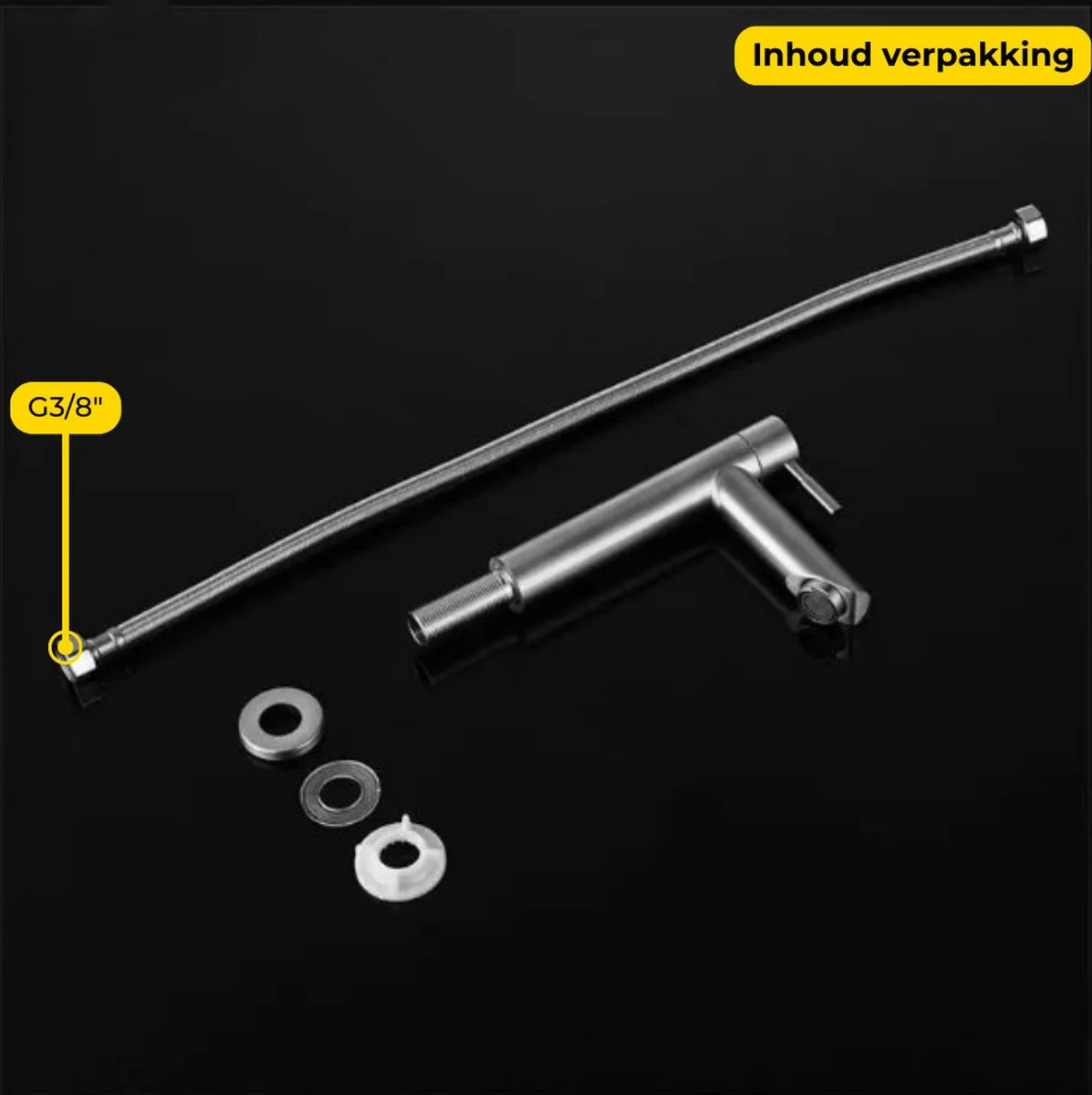 Stylumo Toiletkraan Chroom – Fonteinkraan RVS – Koudwaterkraan – WC Kraan – Alleen Koud Water - Afbeelding 6