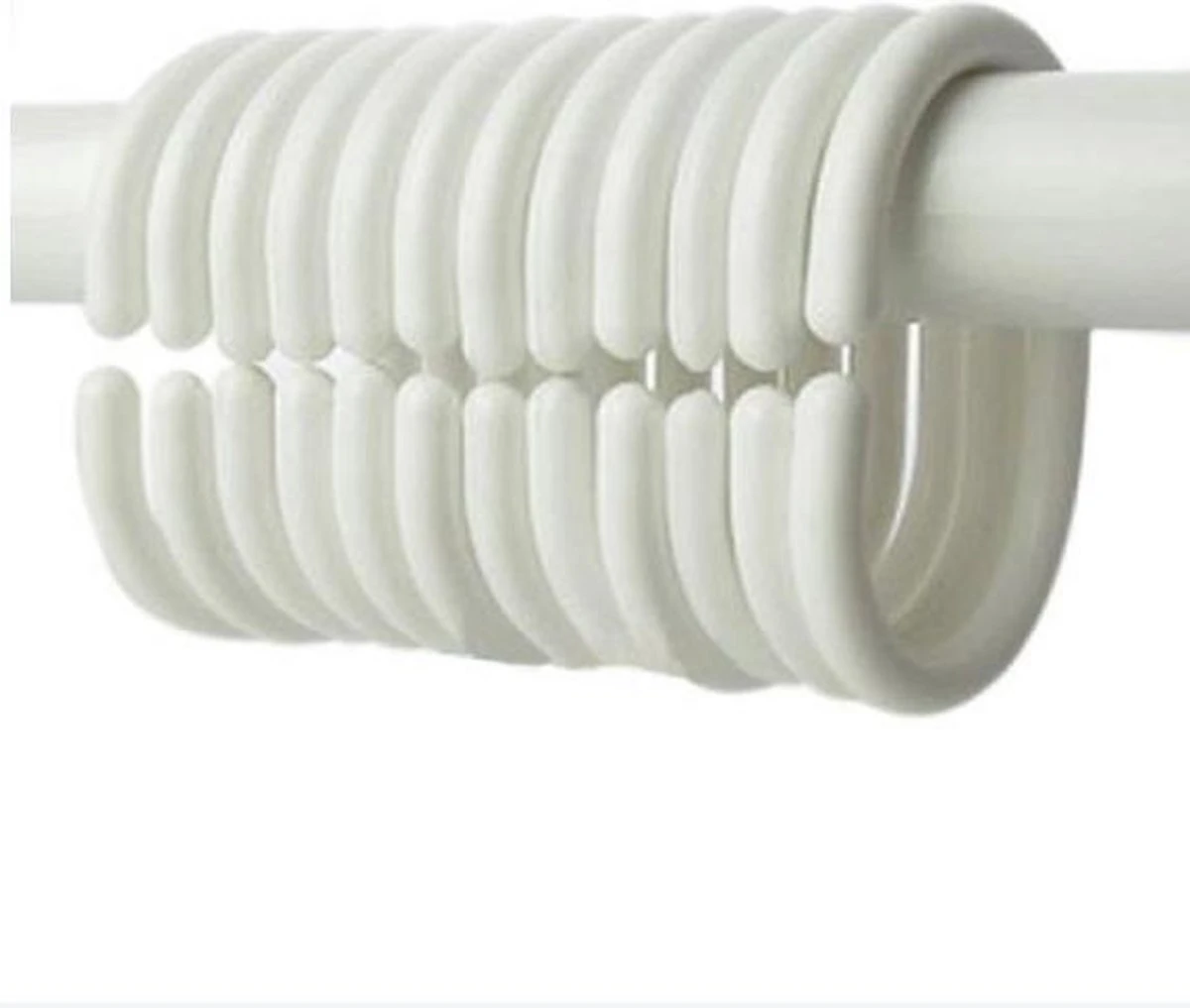 Merkloos Douchegordijn Ringen Set/12 Stuks - Wit - Ringen Douche Gordijn - Curtain Rings