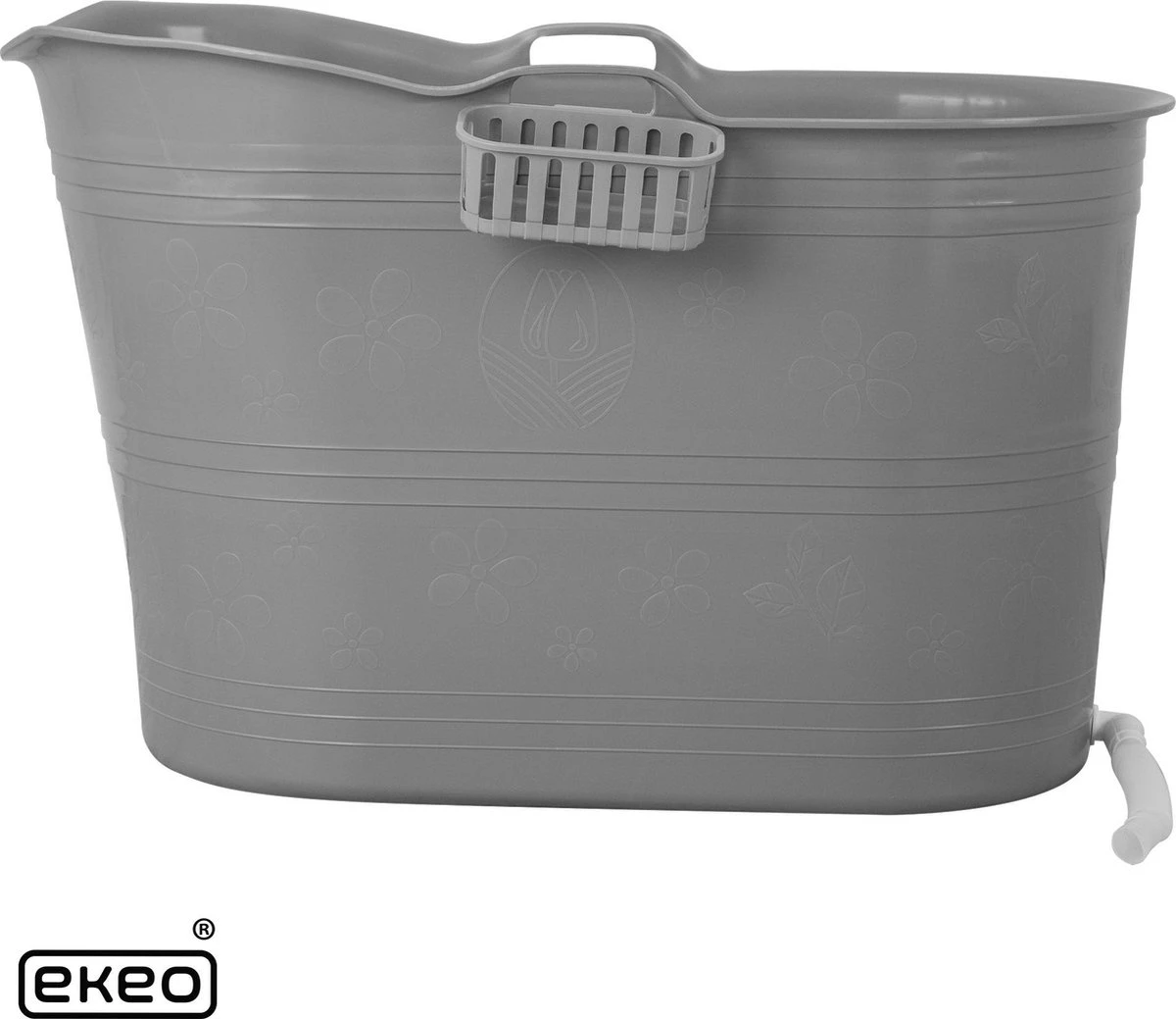 EKEO Zitbad - 210L - Mobiele Badkuip - Bath Bucket - Ijsbad- Tuinbad - Grijs - Afbeelding 2