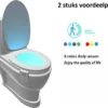 2 Stuks Toiletpotverlichting-automatisch-led-licht-toilet-bril-verlichting-voor-wc-in-8-stelbare-kleuren-wc-lamp-nachtlamp-bewegingssensor-toiletpot, Wit , Merk I12Cover