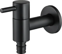 Merkloos Kraan - Rvs Mat Zwarte Buiten Kraan - Met Opzet Stukken - Kraan - Mat Zwart - Buiten Kraan - Zwarte Tapkraan - Wandmontage - Wasmachine Tapkraan - Bad - Wc - Voor Tuin Badkamer Keuken -