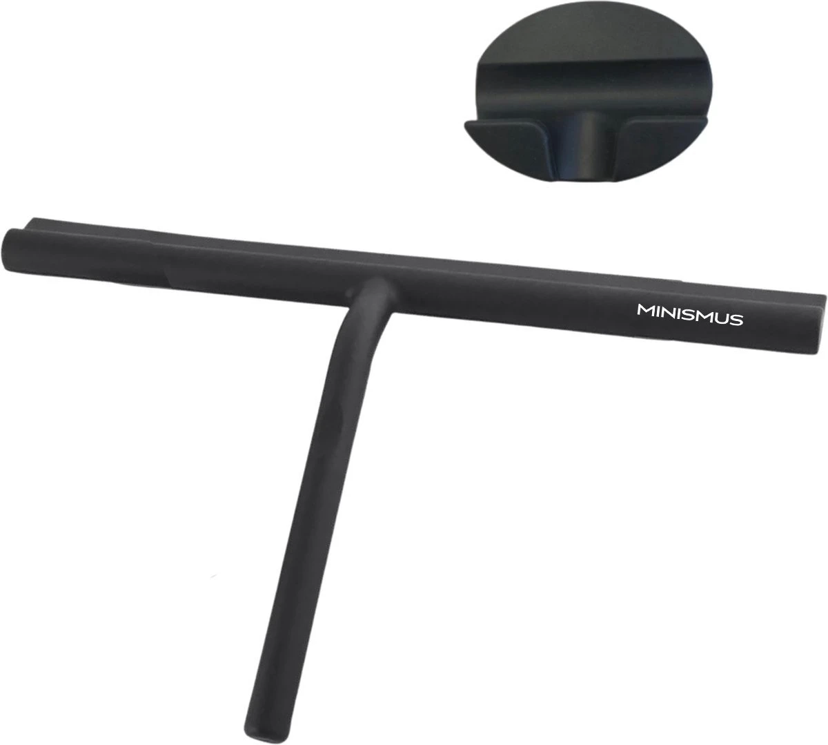 Minismus Extra Brede Douchewisser Met Magneethouder Ophangsysteem Ophanghaak - 33 Cm Breed - Zwart