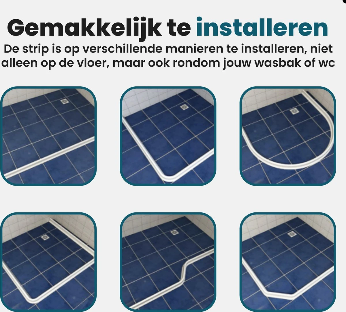 Waterkering Douche - Dorpel - Water Stopper - Dorpelstrip - Water Barrière Strip - Douche Dorpel - Anti Overstromend Water - 1 Meter - Afbeelding 9