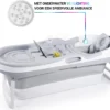 HelloBath Opvouwbaar Zitbad - Bath Bucket - 148cm - 220L - Extra Lang - Incl. Badkussen & Opberghoes