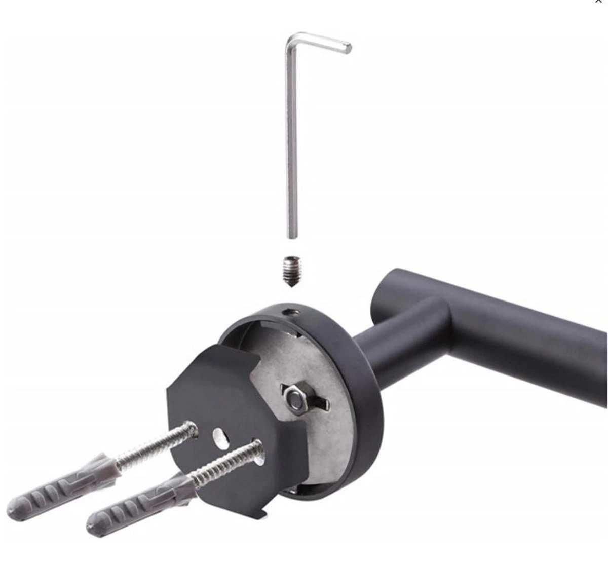 DesignX Toiletrolhouder Zwart - WC Rolhouder - Matte - Papier - Houder - Incl. Schroeven - Afbeelding 6