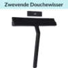 Douchewisser Zwart Met Magneetstrip - Badkamer Accessoires - Raamwisser - Trekker Douche - Silicone - 21cm X 20cm