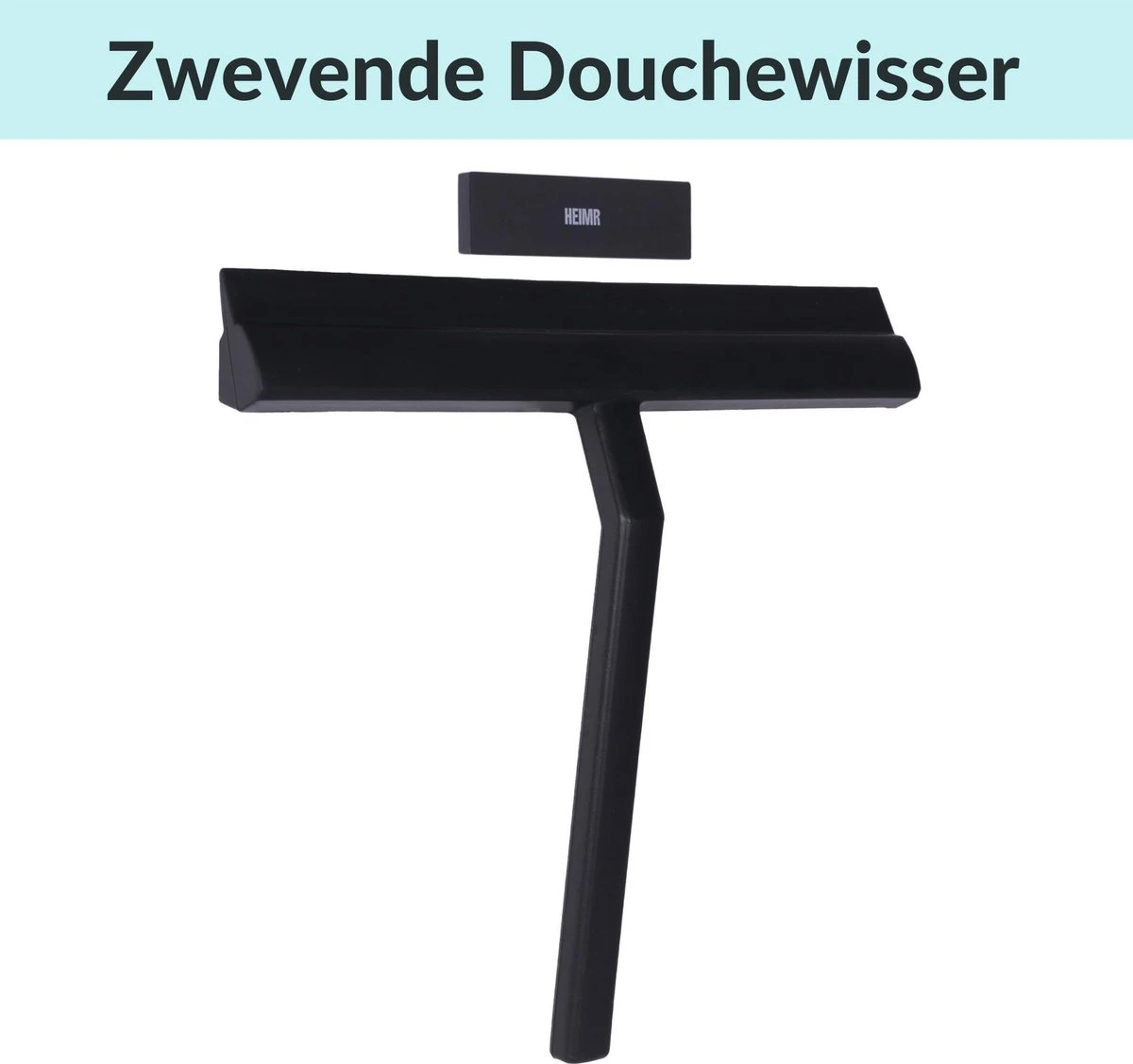 Douchewisser Zwart Met Magneetstrip - Badkamer Accessoires - Raamwisser - Trekker Douche - Silicone - 21cm X 20cm