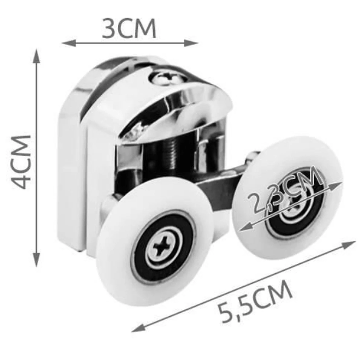 T.R. Goods - Douchedeur Wielen Set Van 8 Stuks Verchroomd - Roestvrij Verchroomd - Reserve Douche Deur Rollers Geleiders Rolletjes - Schuifdeur Katrollen Douchecabine Wieltjes - Set Van 8 Stuks - Afbeelding 5