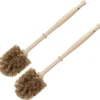 2x Stuks Houten Wc/toiletborstels Bruin 36 Cm - Toilet/badkameraccessoires Wc-borstels