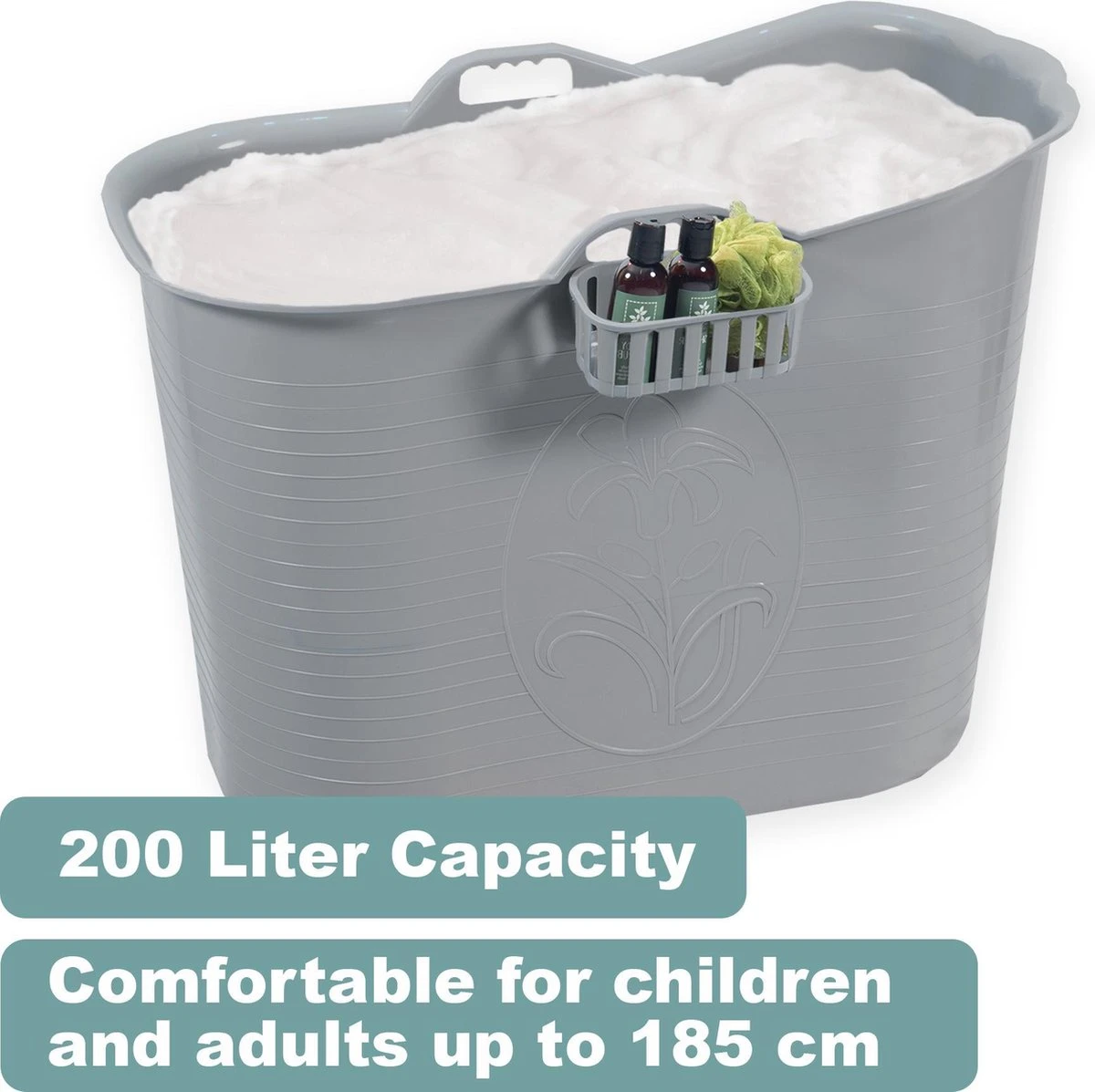 Zitbad Voor Volwassenen - Bath Bucket - Grijs - 200L - Afbeelding 4