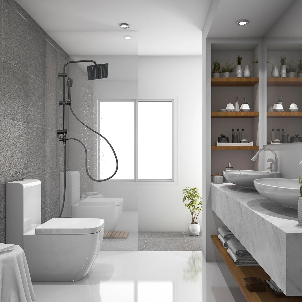 Niceey Doucheset - Regendouche - Handdouche - Verstelbaar - Vierkant - Mat Zwart - Afbeelding 4