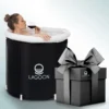 Lagoon® Opblaasbaar Zitbad Voor Volwassenen Bathbucket - Met Relaxing Giftset - Wim Hof Methode - Opvouwbaar & Inklapbaar Spa Bad - Bath Bucket - IJsbad - Opblaasbad - Dompelbad