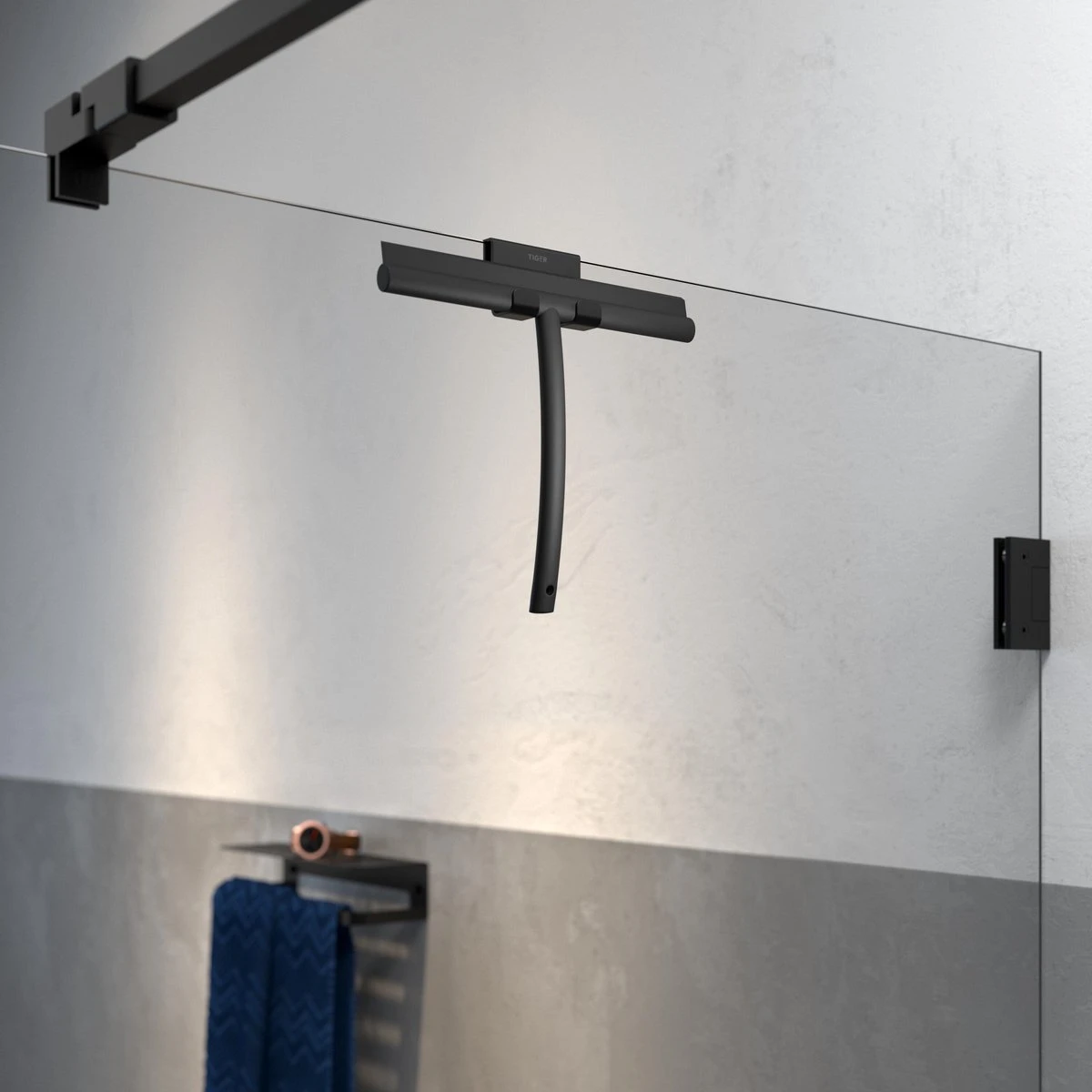 Tiger Caddy - Douchehaak - Glaspaneel Dikte 6-8 Mm - 3,5 X 7 X 5 Cm - Zwart - Afbeelding 5