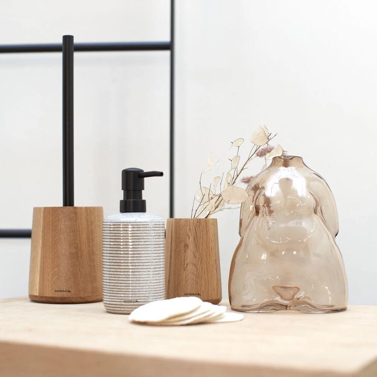 Sealskin Earth - Toiletborstel Met Houder Vrijstaand - Eiken - Afbeelding 5