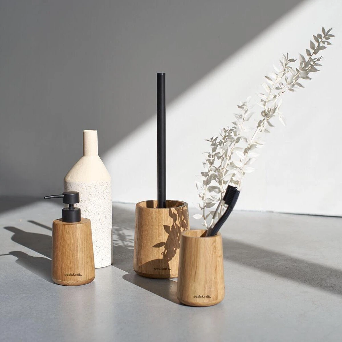 Sealskin Earth - Toiletborstel Met Houder Vrijstaand - Eiken - Afbeelding 6