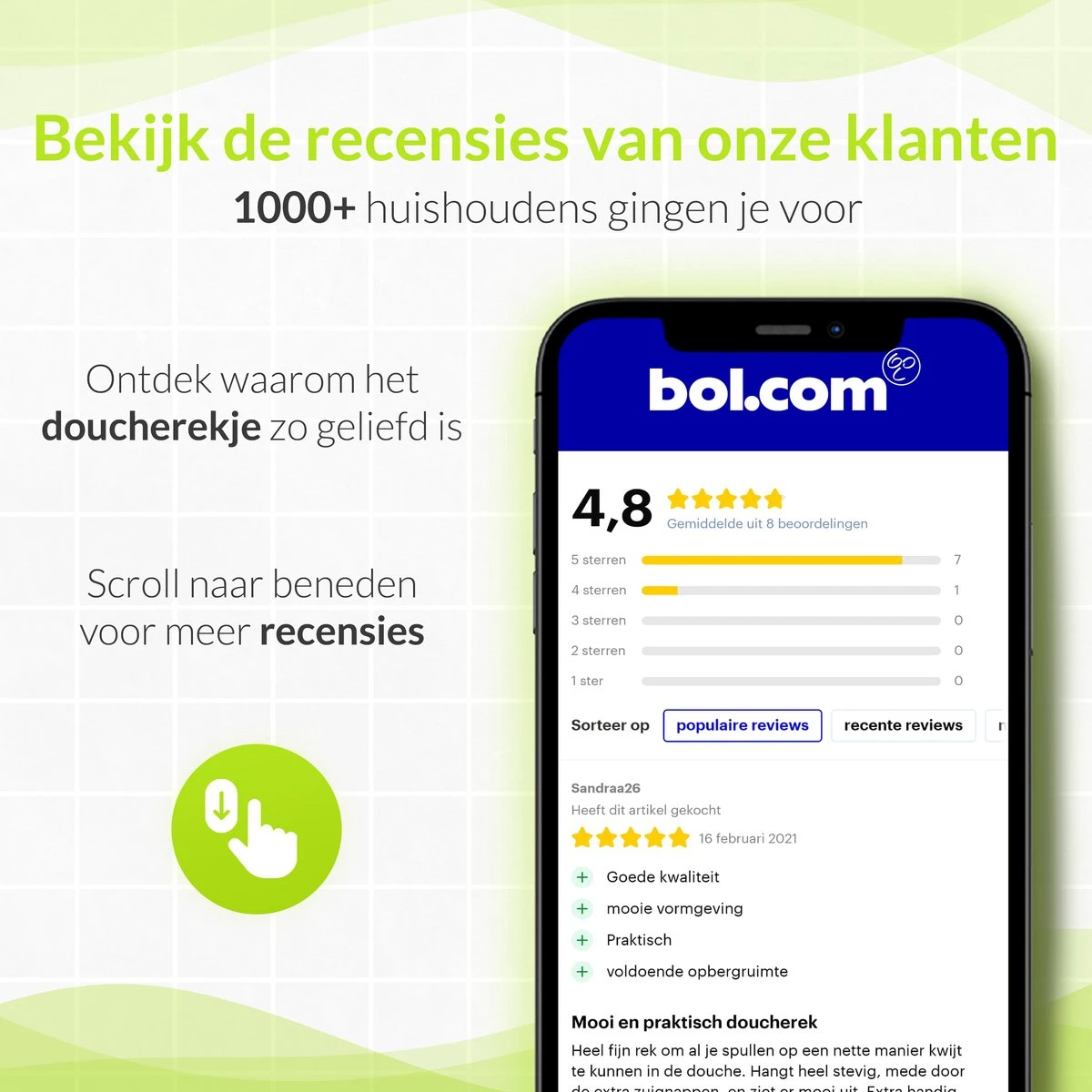 Doucherek Aan Douchewand - Zwart - Doucherekje Hangend - Zonder Boren - Afbeelding 7