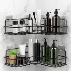 Strex Doucherek Hoekvorm - 2 Stuks - Bevestigen Zonder Boren Of Schroeven