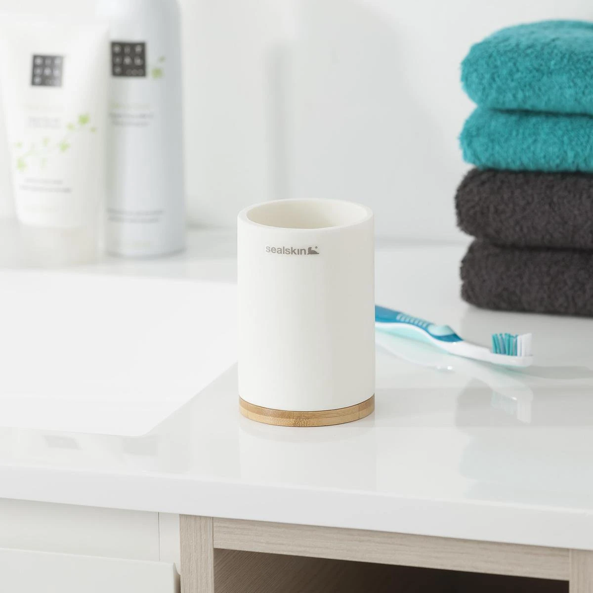Sealskin Grace - Tandenborstelbeker Vrijstaand - Wit - Afbeelding 3
