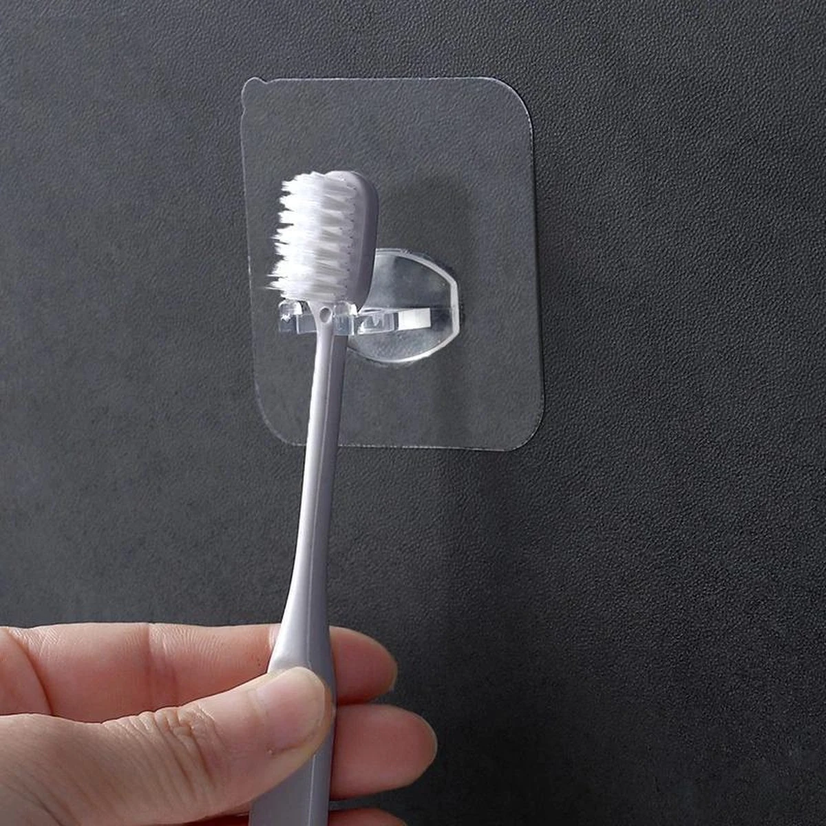 Zelfklevende Tandenborstel Houder - Muurhouder Voor Tandenborstel - Transparant - Afbeelding 2