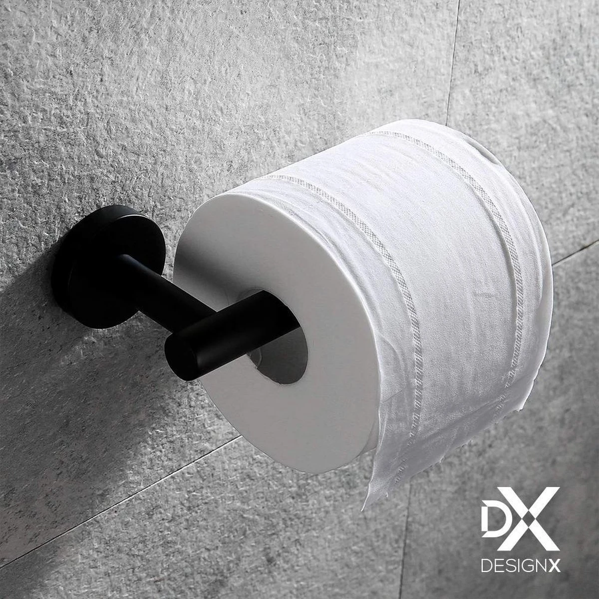 DesignX Toiletrolhouder Zwart - WC Rolhouder - Matte - Papier - Houder - Incl. Schroeven - Afbeelding 10