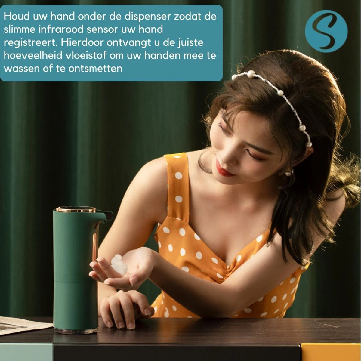Green Lush Comfort - Automatische Zeepdispenser Voor Desinfecterende Gel - Desinfectie Dispenser - No Touch Zeep Pomp - Handsfree Zeeppomp Elektrisch - Sensor - Hygiënisch - Keuken - Badkamer - Toilet - Afbeelding 2
