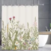 3BMT Douchegordijn Design - Bloemen - 180 X 200 Cm - Met Ringen