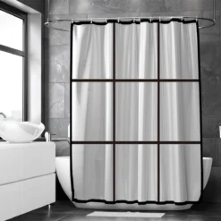 Loti Living Douchegordijn Anti Schimmel – Mat Transparant Zwart - Inclusief Ringen – Waterdicht - PEVA - Douchegordijn 180x200 Cm