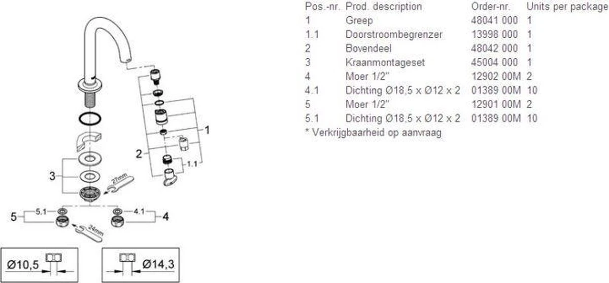 GROHE Universal Fonteinkraan - 1/2'' - C Uitloop - Zonder Waste - Chroom - 20201000 - Afbeelding 12