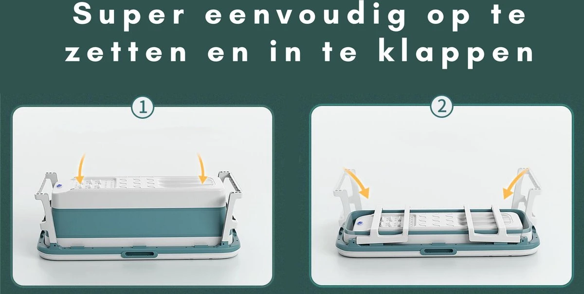 Livista® - Opvouwbaar Bad - Blauw - Zitbad - Inklapbaar - Bath Bucket - 150 CM LANG - XL - Incl. Thermometer & Onderwater LED Lichten - Afbeelding 6