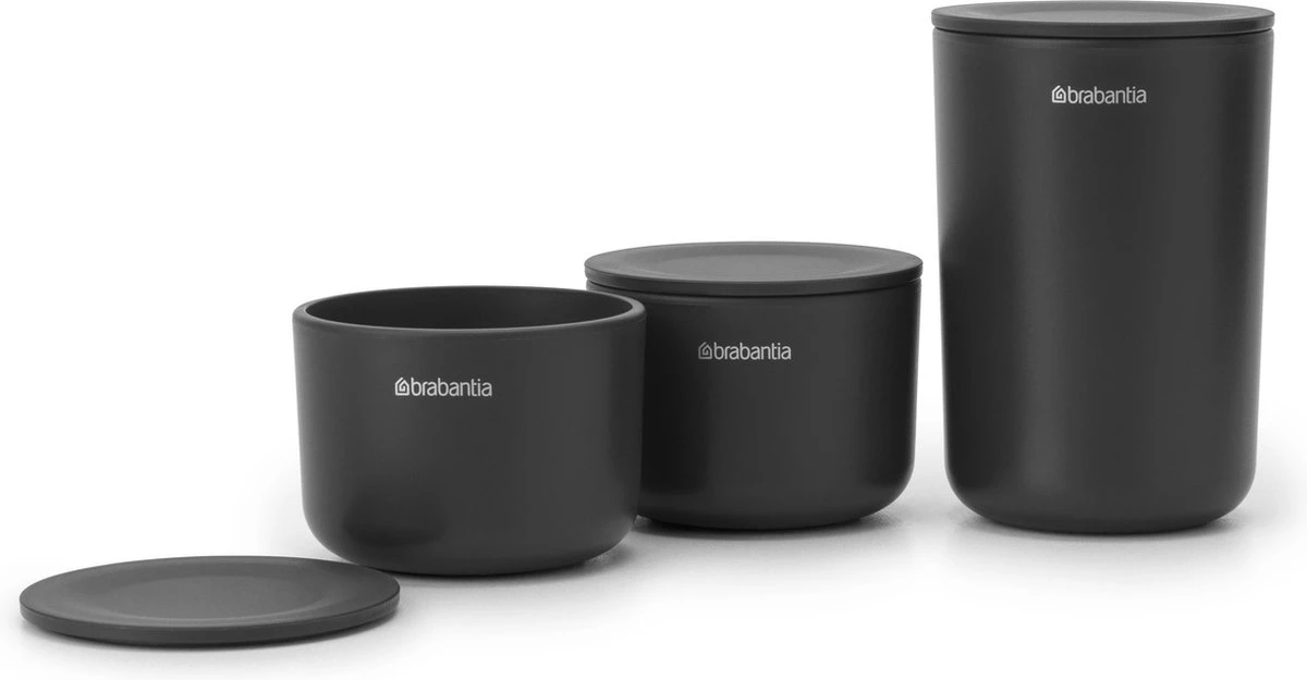 Brabantia ReNew Opbergpotjes - 3-delig - Dark Grey - Afbeelding 3