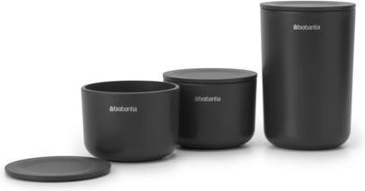 Brabantia ReNew Opbergpotjes - 3-delig - Dark Grey - Afbeelding 7