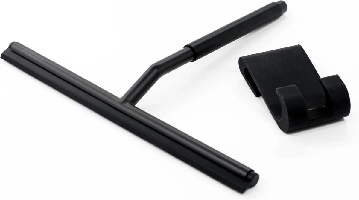 PROSIN - SET VAN VLOER + HANDWISSER - Raamwisser - Vloerwisser - Douchetrekker - Raamtrekker - Wisser - Mat Zwart - Wiper - Squeegee - Bathroom - Vloertrekker - Vloertrekker Met Steel - Floor Wiper - Aftrekker - RVS - Zwart - Design - Wisser - Afbeelding 8