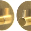 Trendfield Handdoekhaakjes Zelfklevend Goud - 2 Ronde Gouden Handdoek Haakjes - Handdoekhaak - Goud