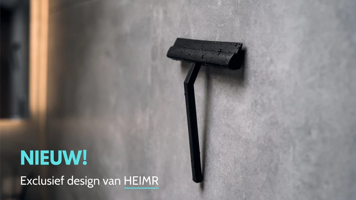 Douchewisser Zwart Met Magneetstrip - Badkamer Accessoires - Raamwisser - Trekker Douche - Silicone - 21cm X 20cm - Afbeelding 4