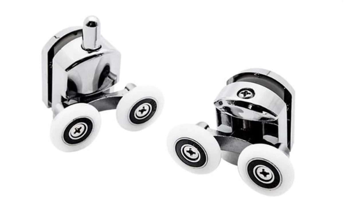 T.R. Goods - Douchedeur Wielen Set Van 8 Stuks Verchroomd - Roestvrij Verchroomd - Reserve Douche Deur Rollers Geleiders Rolletjes - Schuifdeur Katrollen Douchecabine Wieltjes - Set Van 8 Stuks - Afbeelding 3