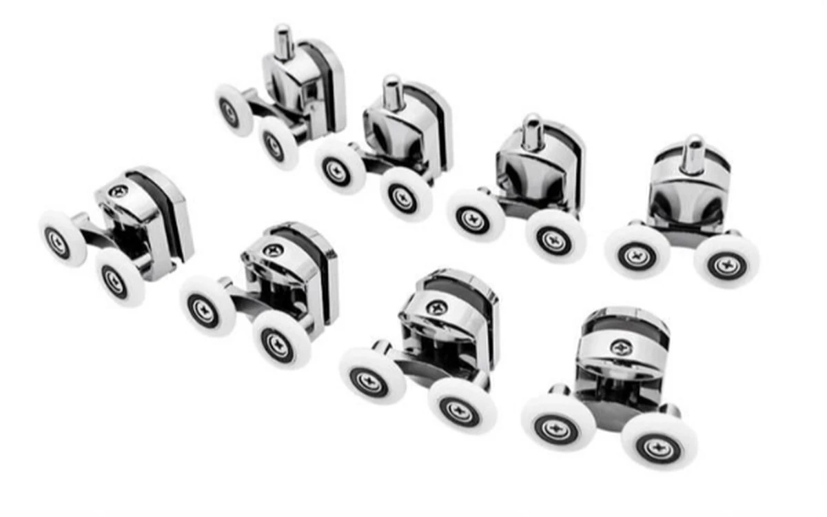 T.R. Goods - Douchedeur Wielen Set Van 8 Stuks Verchroomd - Roestvrij Verchroomd - Reserve Douche Deur Rollers Geleiders Rolletjes - Schuifdeur Katrollen Douchecabine Wieltjes - Set Van 8 Stuks - Afbeelding 4