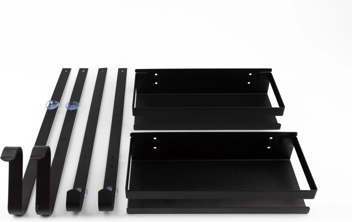 Doucherek Zonder Boren - Zwart - 2-Laags Doucherekje - Hangend Aan Douchewand - Afbeelding 7