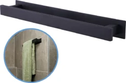 Sanics Handdoekrek Zwart 40 CM – Badkamer Of Keuken – Handdoekstang Zelfklevend – Handdoekhouder