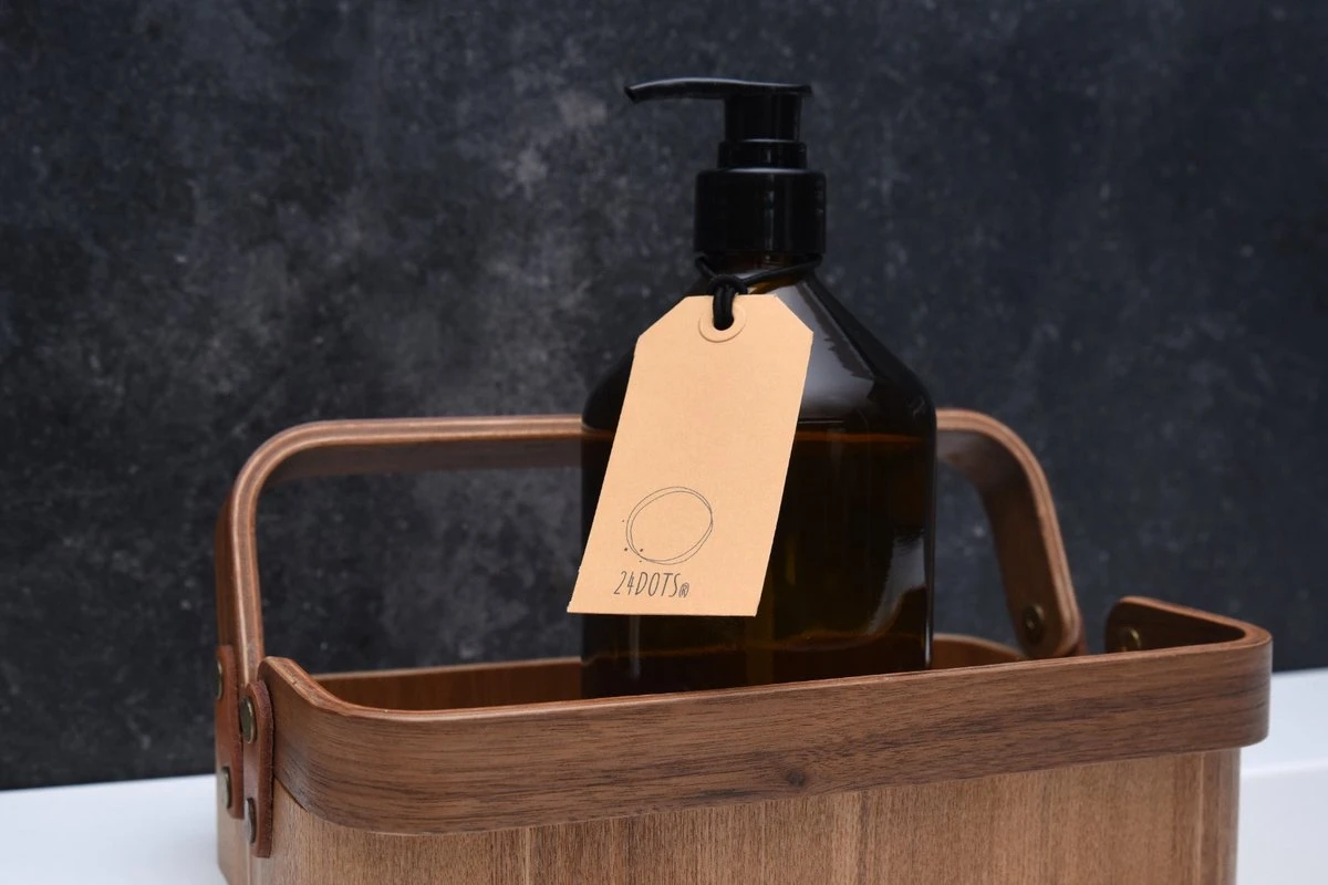 24DOTS Living Zeepdispenser | 500 Ml Bruin Amber Glas | Zeeppompje | Zeeppomp | Met Zwart Pompje - Afbeelding 5