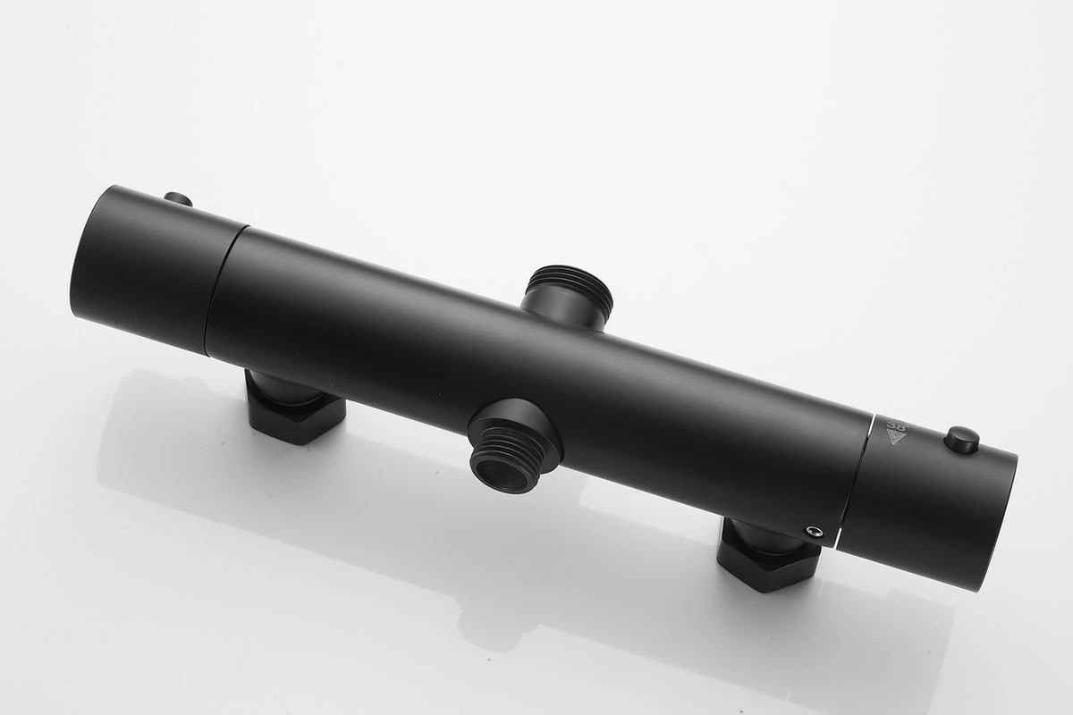 Wesseling & Bos Doucheset - Regendouche Mat Zwart - Zwarte Doucheset Met Thermostaatkraan - Afbeelding 2